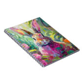 Spring Bunny Kleurrijke Moderne Abstracte Kunst Notitieboek (Rechterzijde)