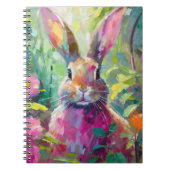 Spring Bunny Kleurrijke Moderne Abstracte Kunst Notitieboek (Voorkant)