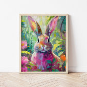 Spring Bunny Kleurrijke Moderne Abstracte Kunst Poster