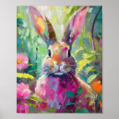 Spring Bunny Kleurrijke Moderne Abstracte Kunst Poster (Voorkant)