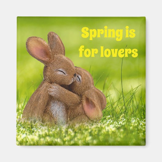 Spring Bunny Lovers Magneet (Voorkant)