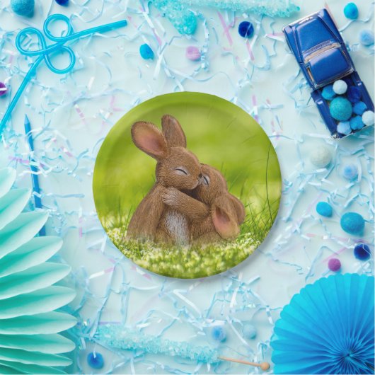 Spring Bunny Lovers Papieren Bordje (Feest)