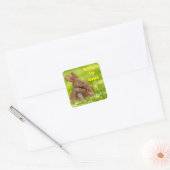 Spring Bunny Lovers Vierkante Sticker (Envelop)