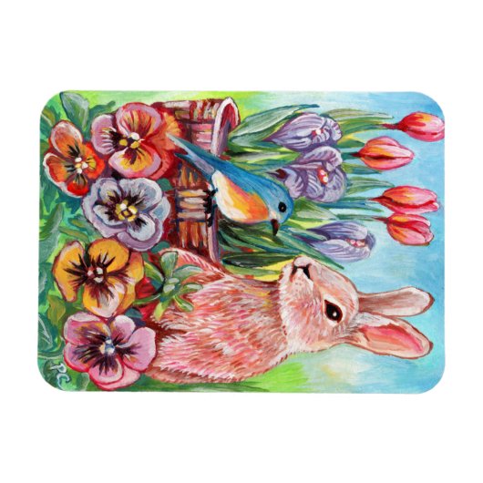 Spring Bunny Magneet (Horizontaal)