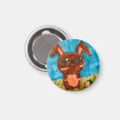 Spring Bunny Magnet - Brown (Voorkant / Achterkant)