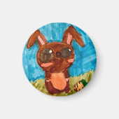 Spring Bunny Magnet - Brown (Voorkant)