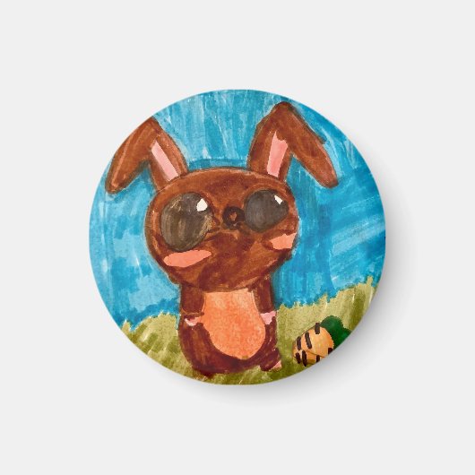 Spring Bunny Magnet - Brown (Voorkant)