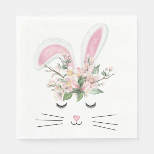Spring Bunny met roze oorlogen Servet