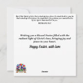 Spring Bunny Paarse Roze Bloemen Waterverf Pasen Feestdagenkaart (Achterkant)