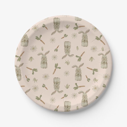 Spring Bunny Papieren Bordje (Voorkant)