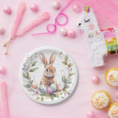Spring Bunny Pastel Easter Egg Krans Papieren Bordje (Feest)