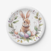 Spring Bunny Pastel Easter Egg Krans Papieren Bordje (Voorkant)