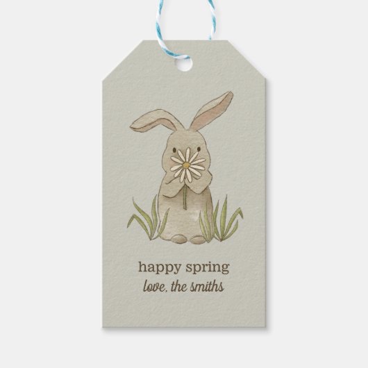 Spring Bunny Personalized Gift Labels Cadeaulabel (Voorkant)