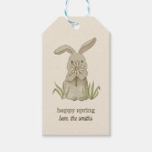 Spring Bunny Personalized Gift Labels Cadeaulabel (Voorkant)