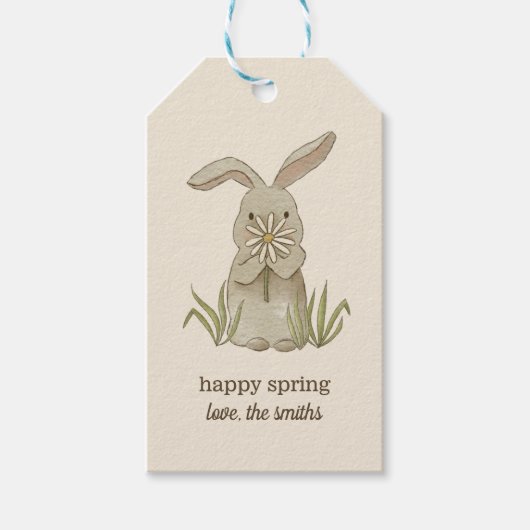 Spring Bunny Personalized Gift Labels Cadeaulabel (Voorkant)