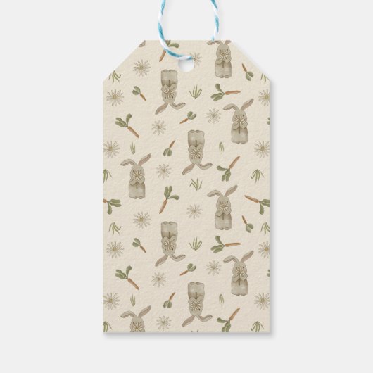 Spring Bunny Personalized Gift Labels Cadeaulabel (Achterkant)