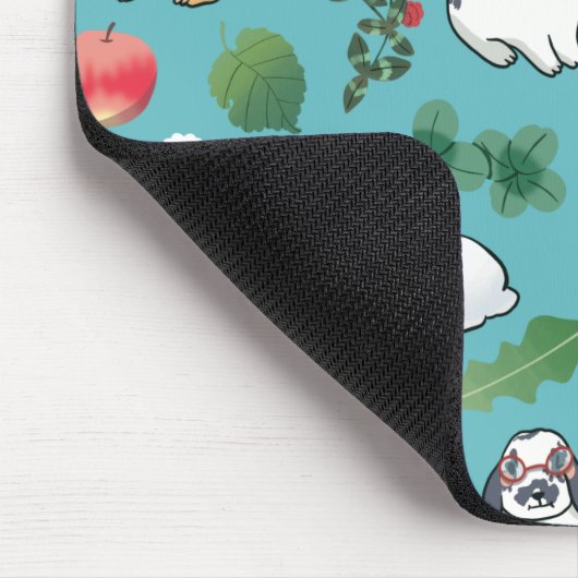 Spring Bunny Rabbit Botanical Vegetable Muismat (Hoek)