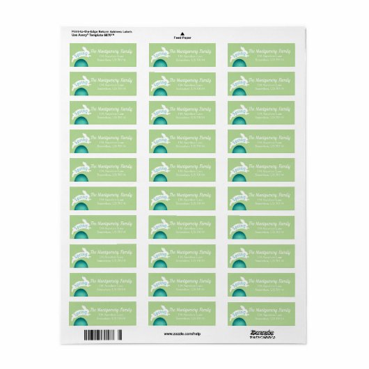 Spring Bunny Rabbit Easter Egg Etiket (Full Sheet)
