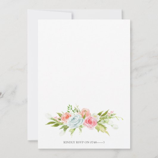 Spring Bunny Rabbit in Egg Floral Gender onthullin Kaart (Achterkant)