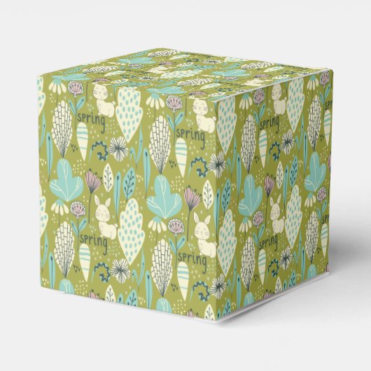 Spring Bunny Rabbit Natuur Bedankdoosjes (Achterkant)