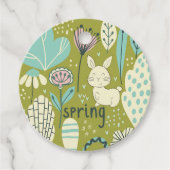 Spring Bunny Rabbit Natuur Bedankjes Labels (Voorkant)