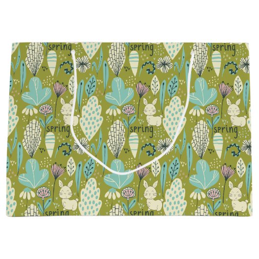 Spring Bunny Rabbit Natuur Groot Cadeauzakje (Voorkant)