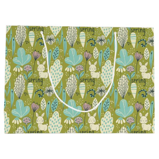 Spring Bunny Rabbit Natuur Groot Cadeauzakje (Achterkant)