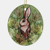 Spring Bunny Rabbit Natuur Ivy Keramisch Ornament (Links)