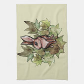 Spring Bunny Rabbit Natuur Ivy Theedoek (Verticaal)