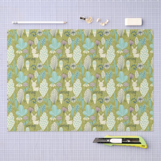 Spring Bunny Rabbit Natuur Tissuepapier (Craft)