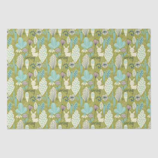 Spring Bunny Rabbit Natuur Tissuepapier (Voorkant)