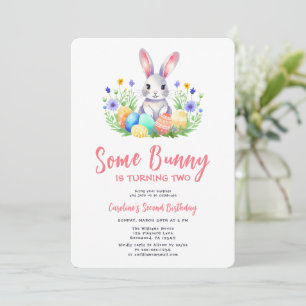 Spring Bunny Rabbit Pasen Tweede Verjaardag Kaart