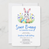 Spring Bunny Rabbit Pasen Vierde Verjaardag Kaart (Voorkant)