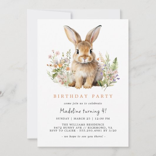 Spring Bunny Rabbit | Schattige Alle Leeftijd Meis Kaart (Voorkant)