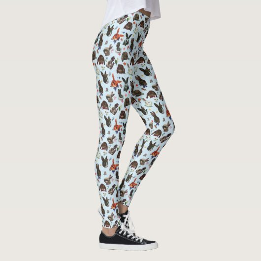 Spring Bunny Rabbits Forest Floral Leggings (Rechts)