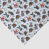 Spring Bunny Rabbits Forest Floral Tissuepapier (Detail)