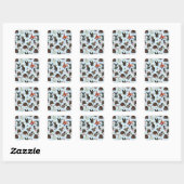 Spring Bunny Rabbits Forest Floral Vierkante Sticker (Vel)