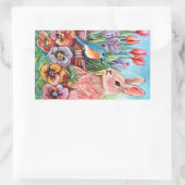 Spring Bunny Rechthoekige Sticker (Tas)
