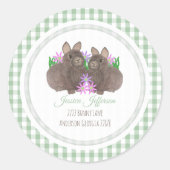 Spring Bunny Ronde Sticker (Voorkant)