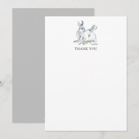 Spring Bunny Specialized Stationery Dank u Notitiekaartje (Voorkant / Achterkant)