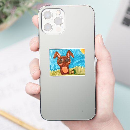 Spring Bunny Sticker - Brown (Telefoon)