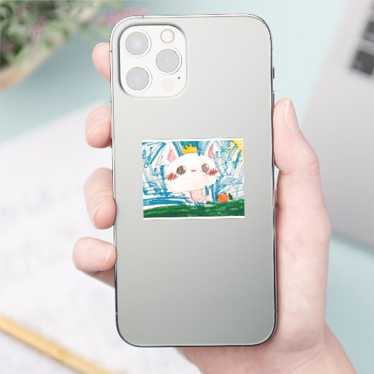 Spring Bunny Sticker - White (Telefoon)