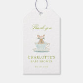 Spring Bunny Tea Party Baby Shower Cadeaulabel (Voorkant)