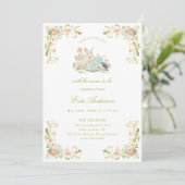 Spring Bunny Tea with Mom-to-be Baby Shower Kaart (Staand voorkant)