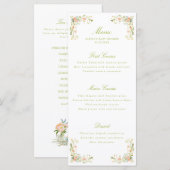 Spring Bunny Tea with Mom-to-be Baby Shower Menu (Voorkant / Achterkant)