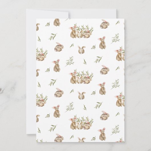 Spring Bunny | Uitnodiging virtueel Baby shower (Achterkant)