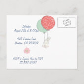 Spring Bunny Verjaardag Uitnodiging (Achterkant)