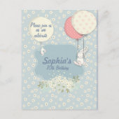 Spring Bunny Verjaardag Uitnodiging (Voorkant)