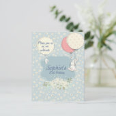 Spring Bunny Verjaardag Uitnodiging Briefkaart (Staand voorkant)