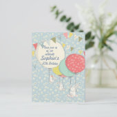 Spring Bunny Verjaardag Uitnodiging Briefkaart (Staand voorkant)